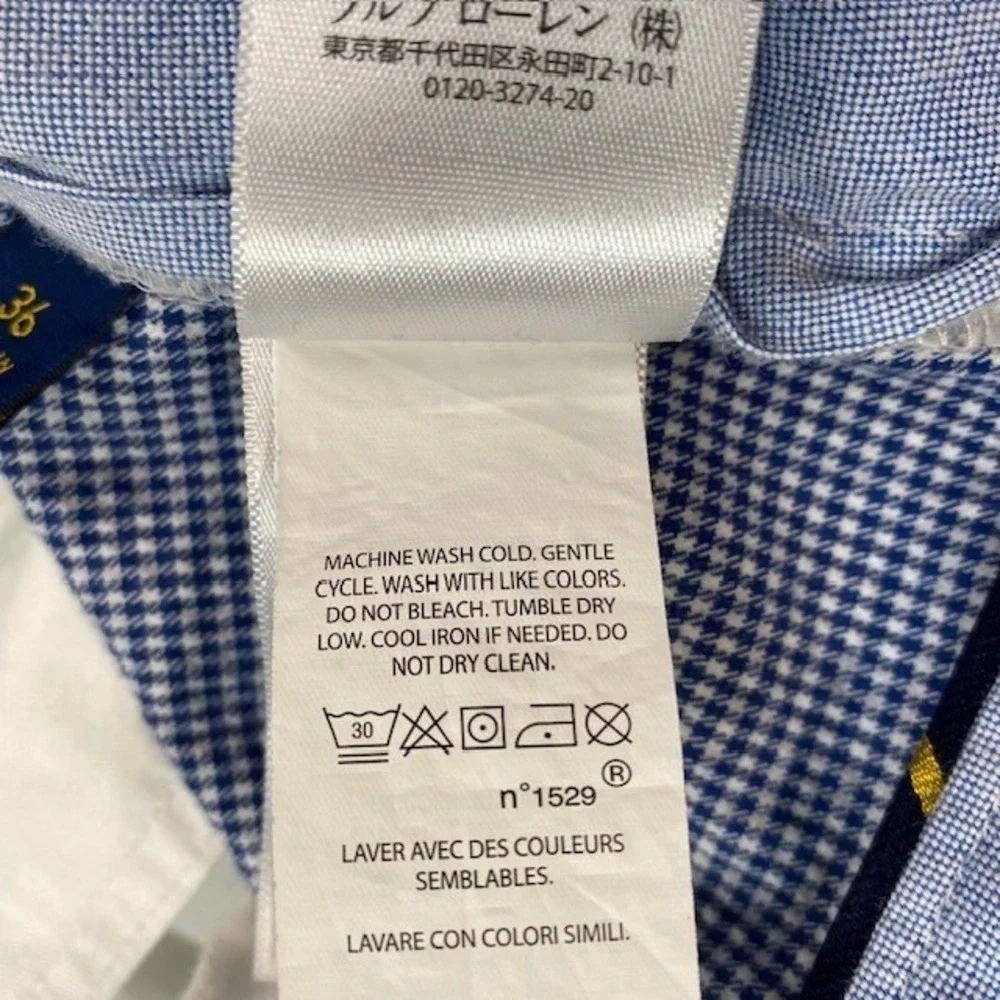 Polo Ralph‎ Lauren Mens 36 Blue White Houndstooth Stretch Classic Fit Shorts
